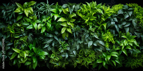 dark and light green foliage of a healthy tropical forest plant growing new leaves braches background or the naturally walls texture Ideal for use in the design fairly cooling eyes making mind fresh. photo