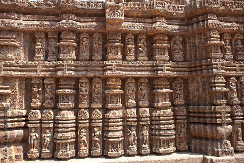 India Konark Hindu temple on a cloudy winter day