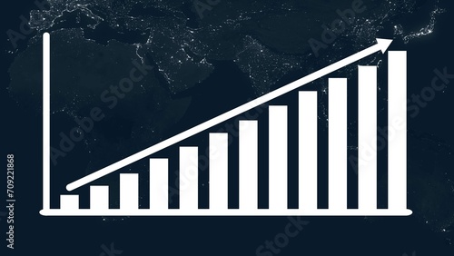 Canvas-taulu Abstract growth graph on white color arrow