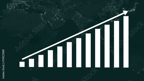 Bilde på lerret Abstract growth graph on white color arrow