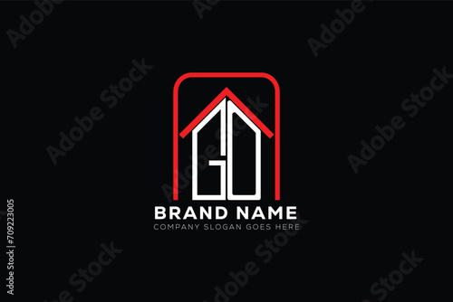 GO letter creative real estate vector logo design . GO creative initials letter logo concept. GO house sheap logo