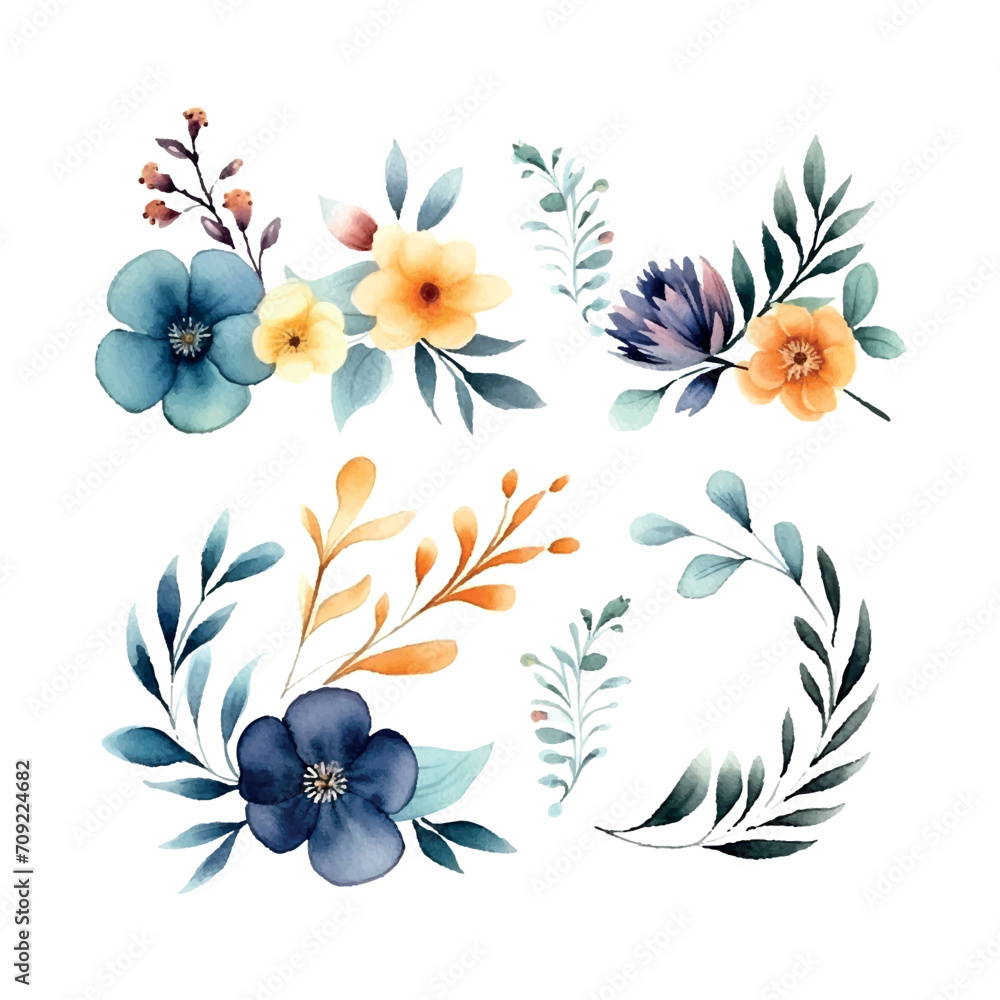 Watercolor flowers Women's Day Mother's day vector Watercolor flowers Women's Day Mother's day vector
