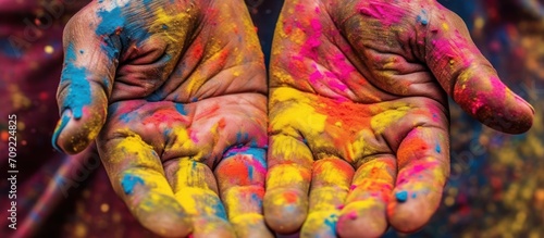 Holi hand painted colorful