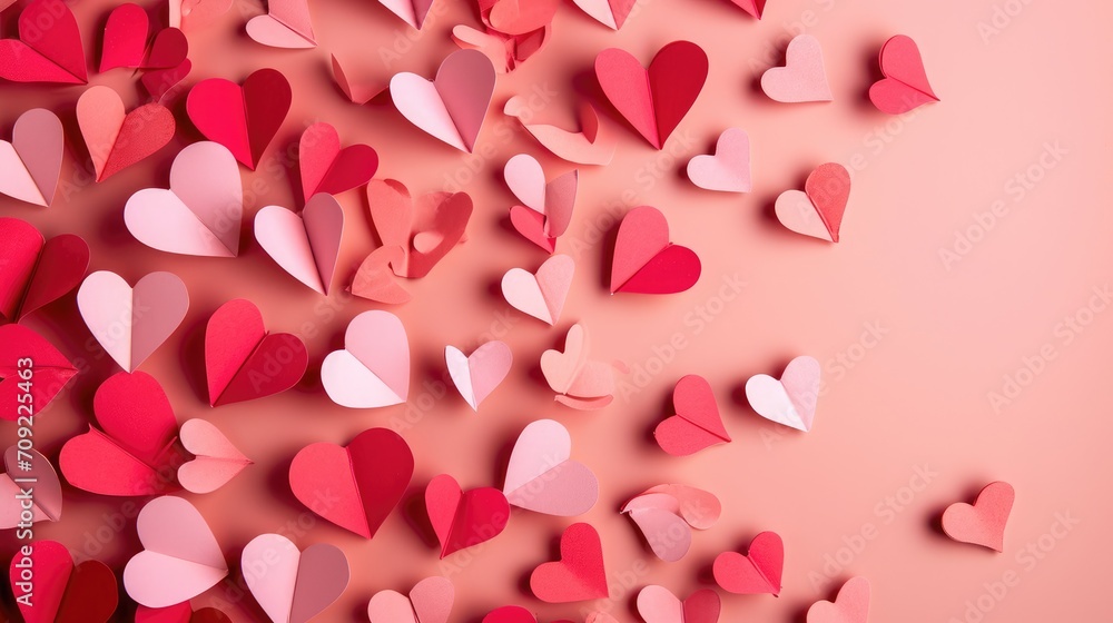 Red hearts background paper cut romantic concept Red hearts background paper cut romantic concept
