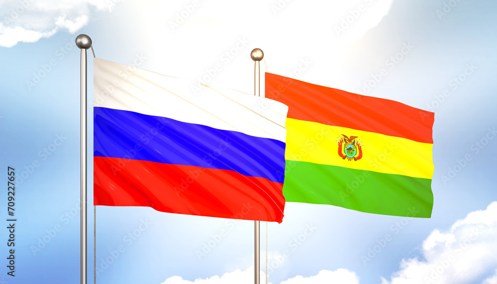 Russia and Bolivia Flag Together A Concept of Realations Russia and Bolivia Flag Together A Concept of Realations