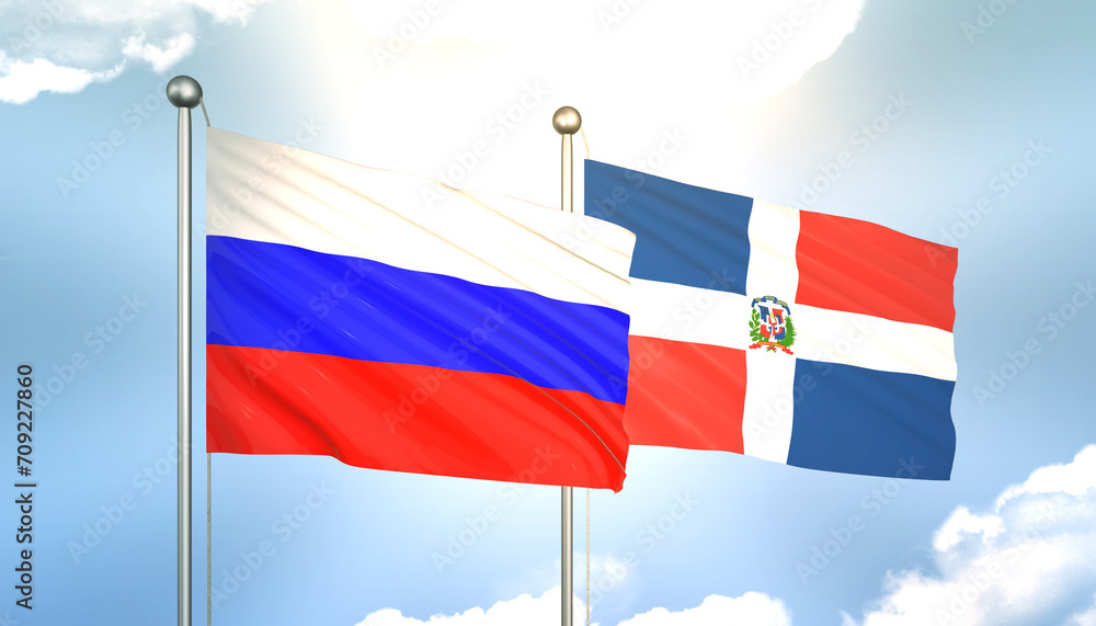 Russia and Dominic Flag Together A Concept of Realations Russia and Dominic Flag Together A Concept of Realations