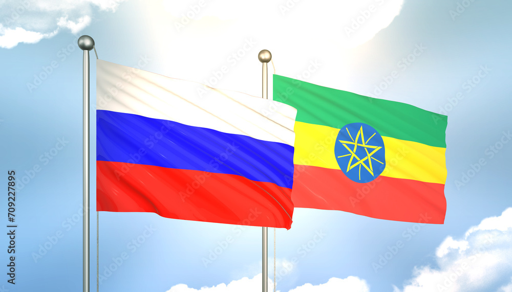 Russia and Ethiopia Flag Together A Concept of Realations Russia and Ethiopia Flag Together A Concept of Realations