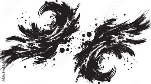 Hand drawn circle shape. label, logo design element. Brush abstract wave. Black enso zen symbol. Vector illustration. Object