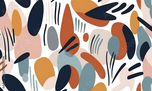 Brushstroke Shapes Pattern Abstract Artwork Colors Painting Colorful Wall Art Design