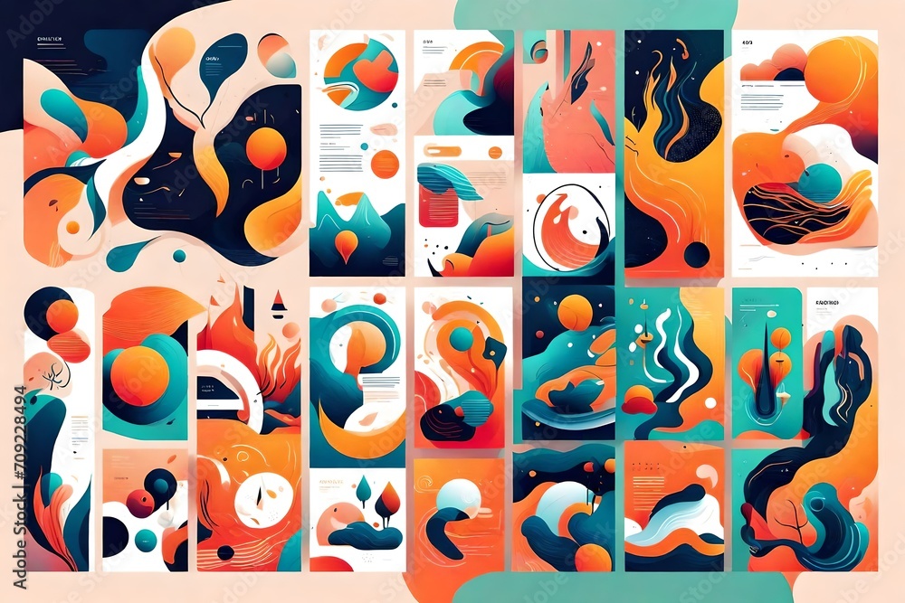 Fototapeta premium illustration of a set of background