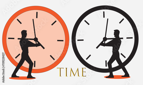 Icône à l'horloge dans un style plat tendance isolée sur fond flou. Symbole de la page d'icônes de l'horloge pour votre conception de site Web Logo de l'icône de l'horloge