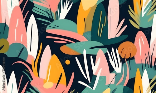 Brushstroke Shapes Pattern Abstract Artwork Colors Painting Colorful Wall Art Design