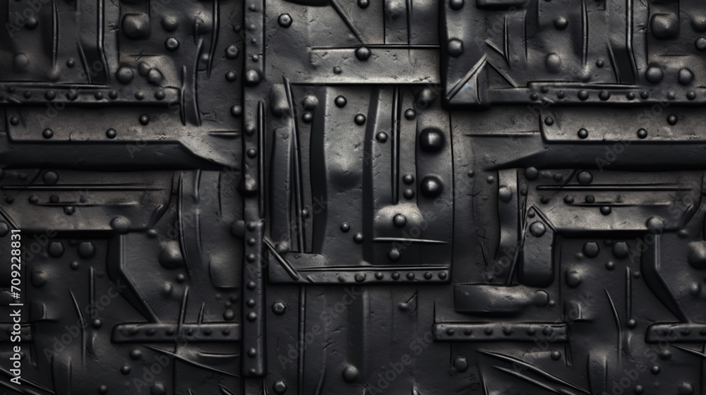 Black metal texture background design.Generative AI Black metal texture background design.Generative AI