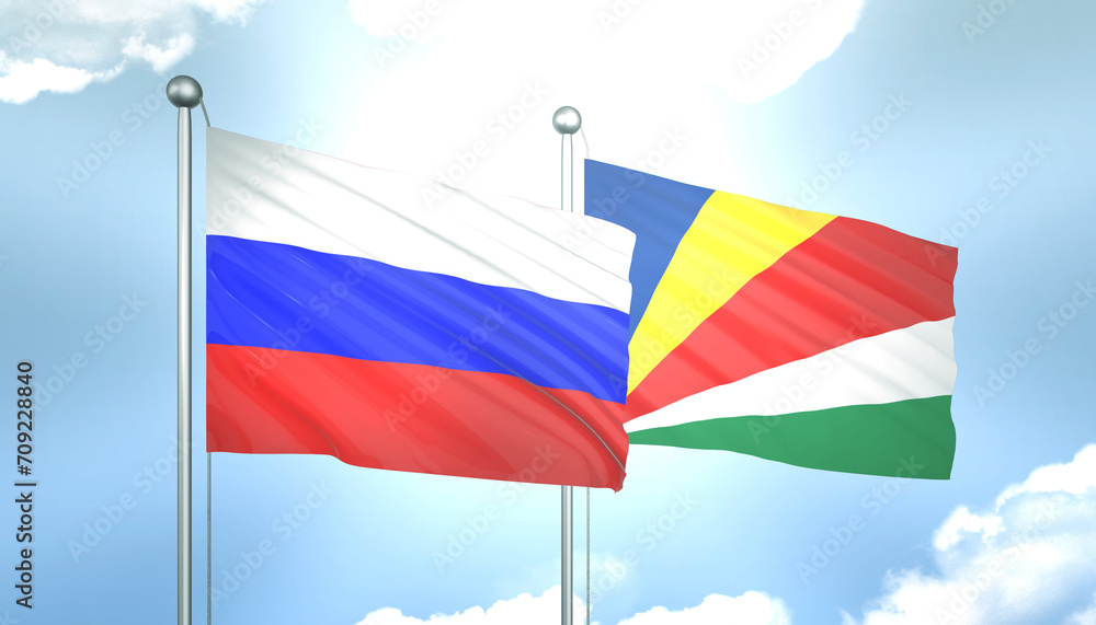 Russia and Seychelles Flag Together A Concept of Realations Russia and Seychelles Flag Together A Concept of Realations