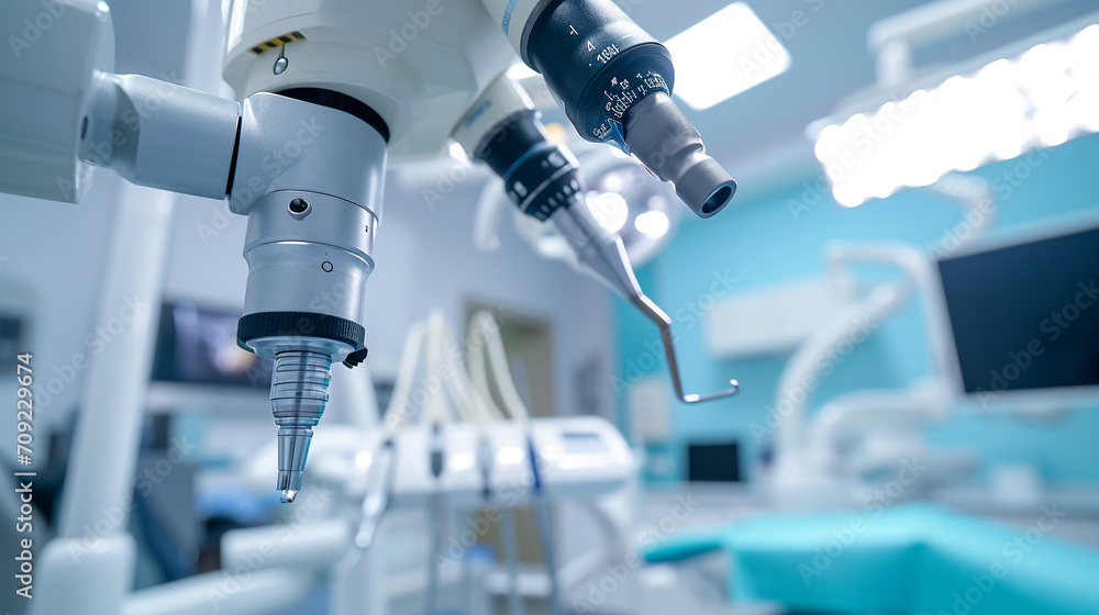 A dental treatment room well equipped for root canal treatment. Modern precision instruments and technologies. Modern medicine. A dental treatment room well equipped for root canal treatment. Modern precision instruments and technologies. Modern medicine.