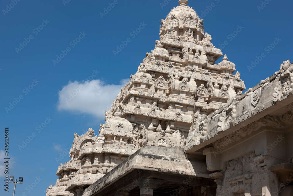 India Kanchipuram Ekambaranathar temple on a sunny winter day India Kanchipuram Ekambaranathar temple on a sunny winter day