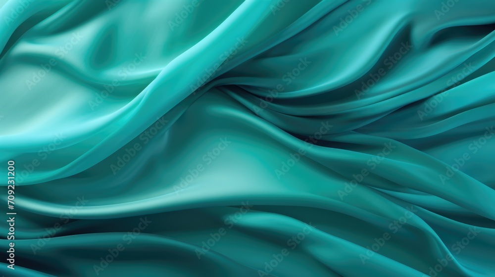 Fototapeta premium Teal Elegance: Oceanic Silk Symphony