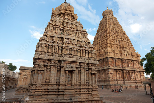 India Thanjavur Brihadishwara Temple on a sunny winter day