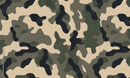 Green Camouflage Pattern Military Colors Vector Style Camo Background Graphic Army Wall Art Design