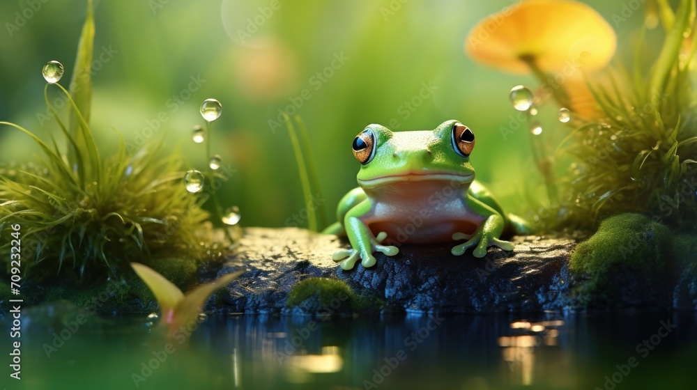 Beautiful and charming frog, wallpaper Beautiful and charming frog, wallpaper