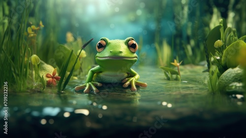 Beautiful and charming frog, wallpaper © Karolina
