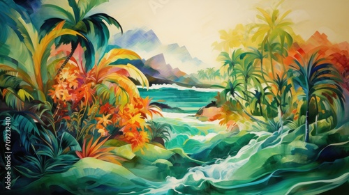 Island Bliss: A Vibrant Canvas of Tropical Wonders