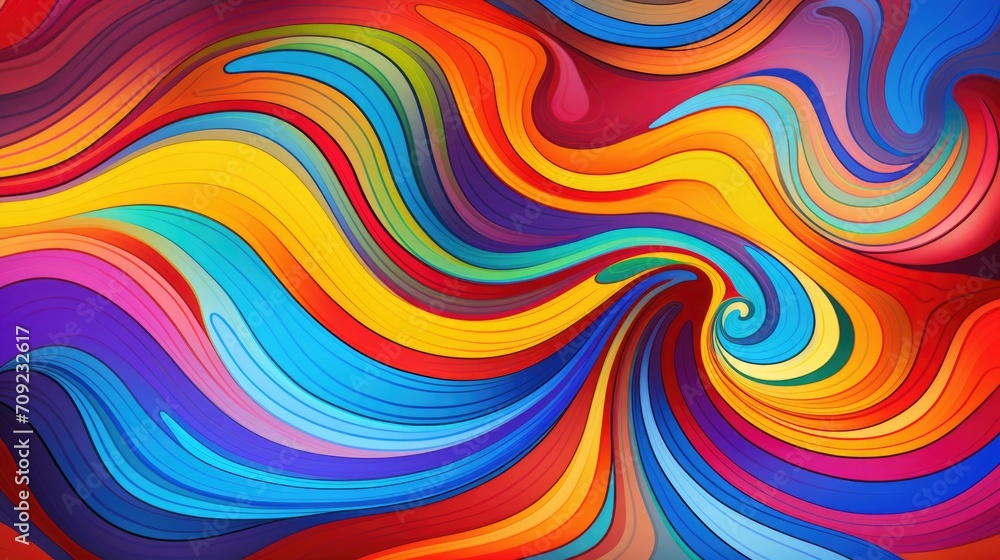 Colorful Whirl: A Psychedelic Spiral of the 60s