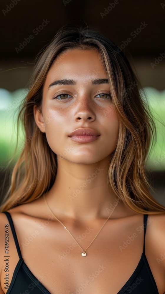 Woman Wearing Black Bra Top and Necklace Woman Wearing Black Bra Top and Necklace
