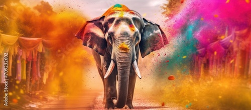 Elephant Happy background © pector