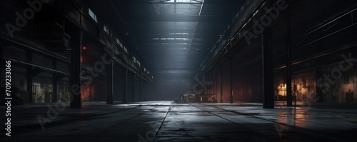 Empty Warehouse with Dramatic Lighting © pector
