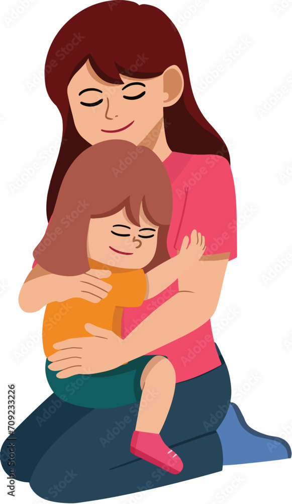 Vector flat mothers day illustration Vector flat mothers day illustration