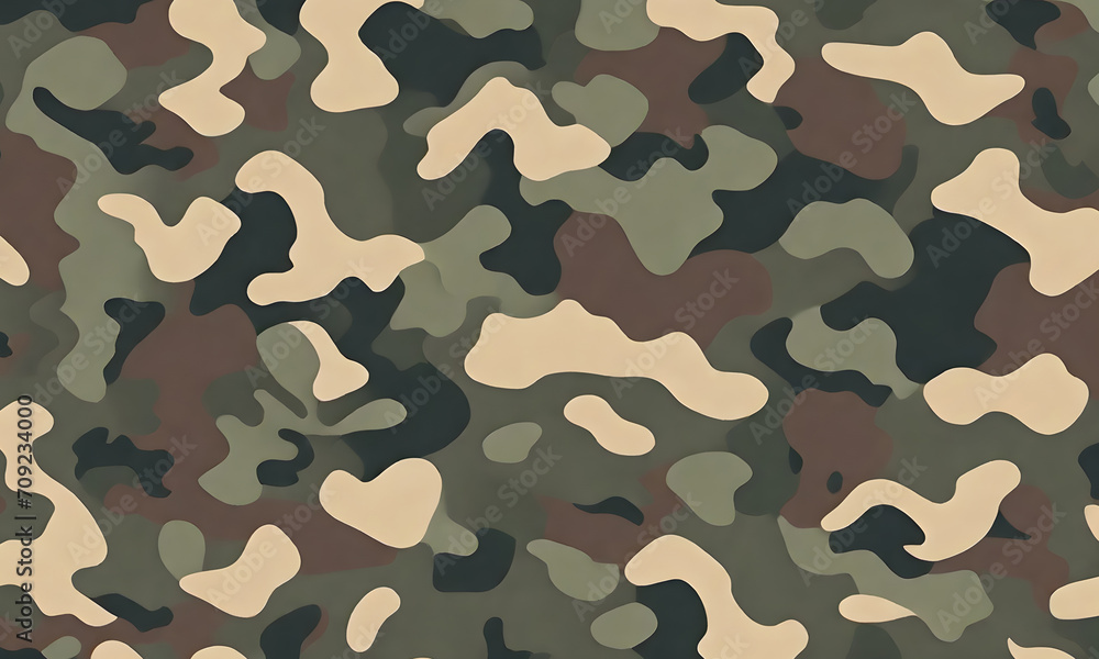 Fototapeta premium Brown Green Camouflage Pattern Military Colors Vector Style Camo Background Graphic Army Wall Art Design