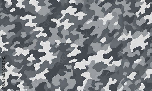 Cool Grays Camouflage Pattern Military Colors Vector Style Camo Background Graphic Army Wall Art Design