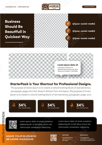 Starter Pack Marketing Templates - A4 Print Flyer Templates - Style 1 - Choco Brown