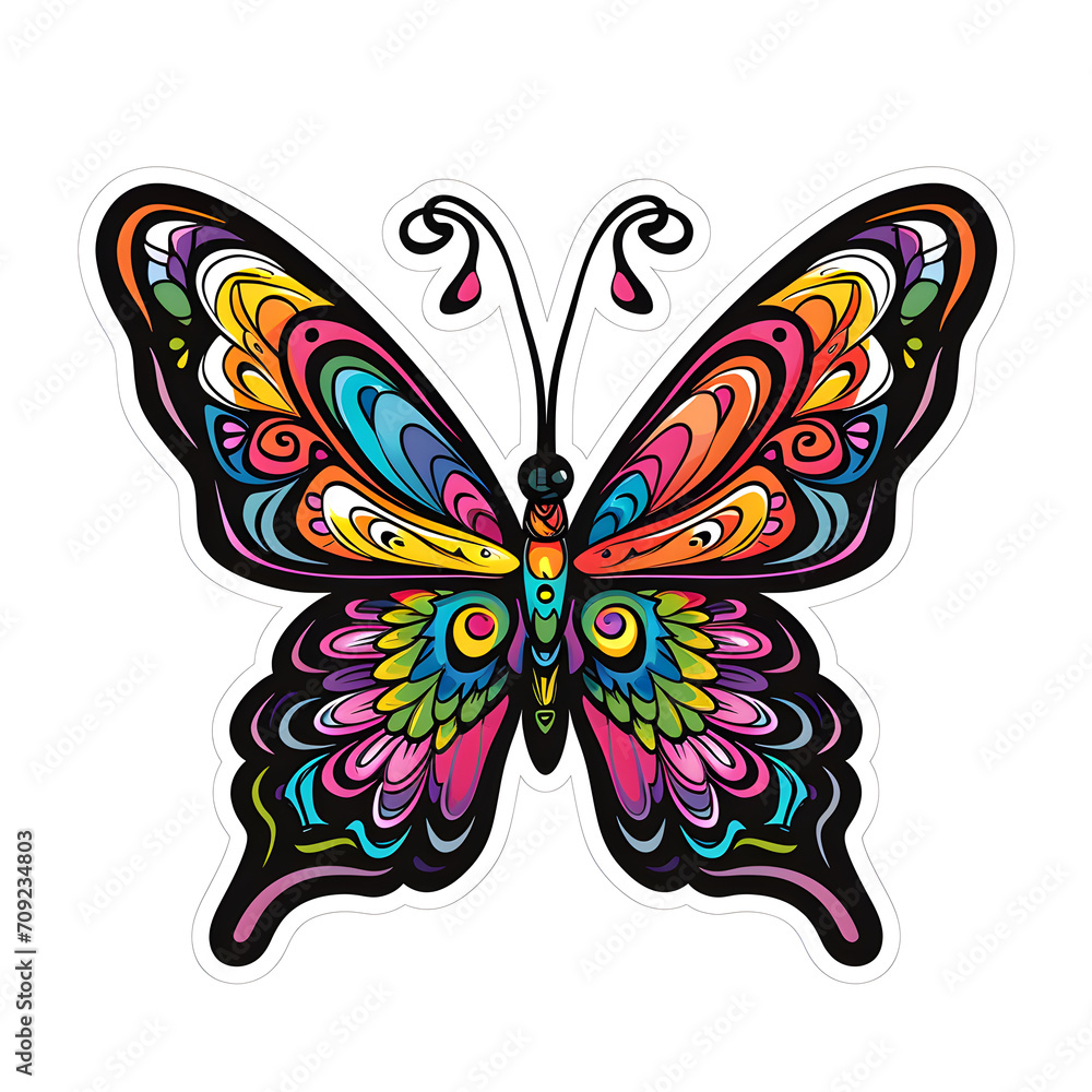 butterfly sticker on white background butterfly sticker on white background
