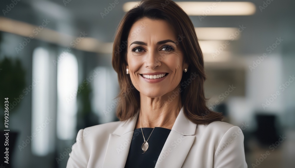 appy confident Latin professional mid aged business woman in office, portrait. Smiling lady corporate appy confident Latin professional mid aged business woman in office, portrait. Smiling lady corporate