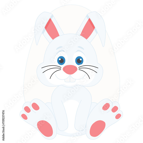 Cute easter bunny and egg