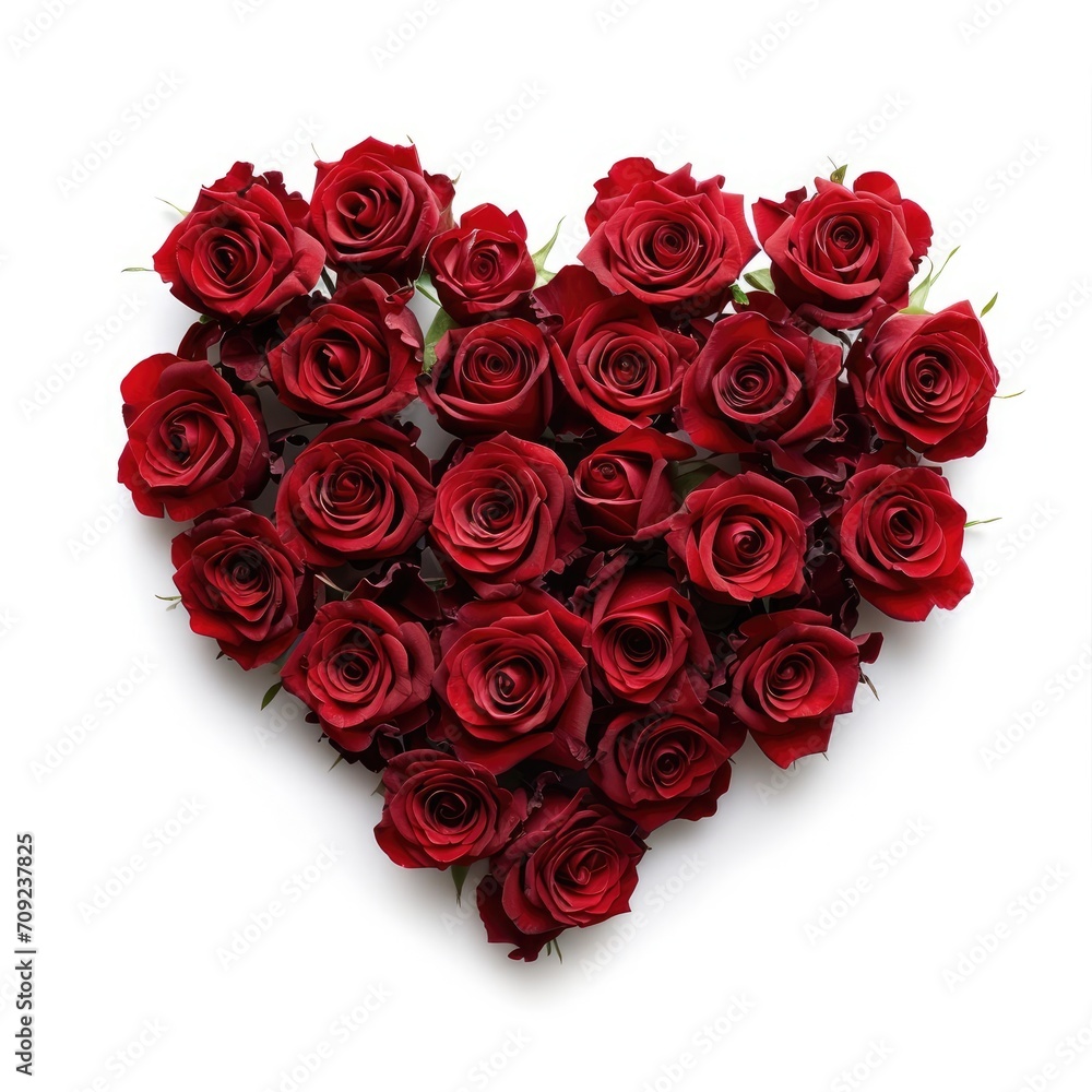 Heart Made of Red Roses for Valentines Day Isolated on white background Heart Made of Red Roses for Valentines Day Isolated on white background