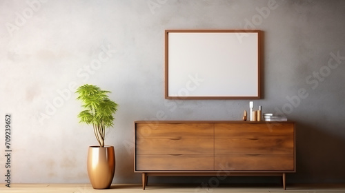 Modern living room with mock-up frame