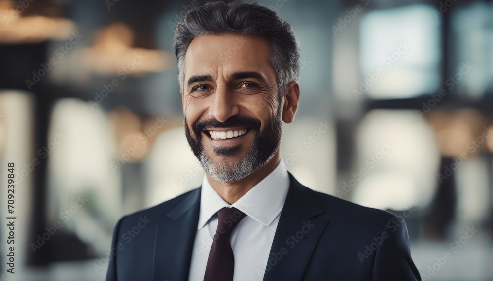 Happy middle aged muslim business man ceo entrepreneur, smiling mature professional executive manager Happy middle aged muslim business man ceo entrepreneur, smiling mature professional executive manager
