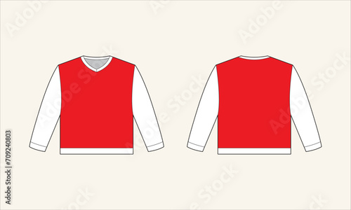 Solid Color V-Neck Kid's Sweater Sketch for Tach Pack