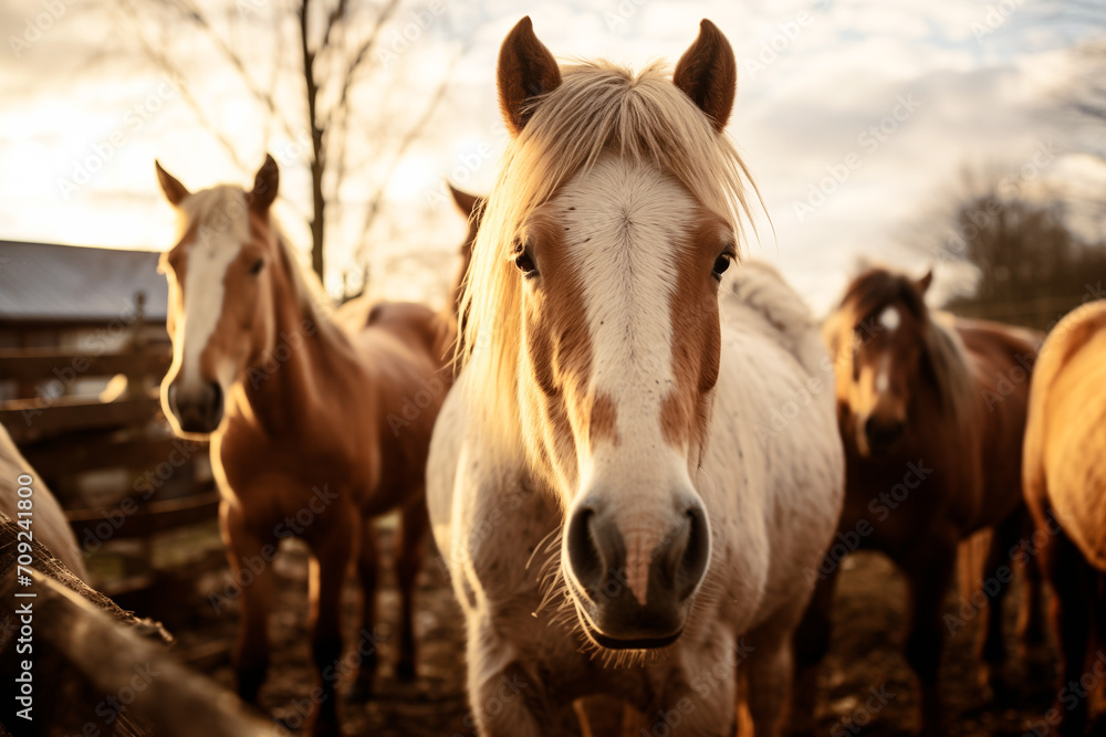 Fototapeta premium horse in the sunset