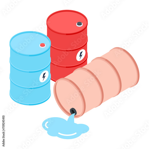 Check out this isometric icon of fuel barrels 