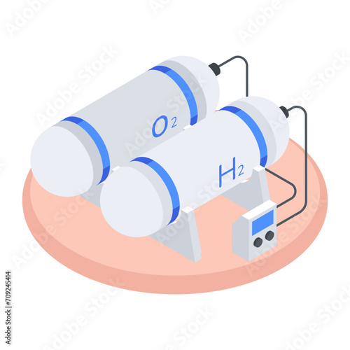 An isometric style icon depicting gas tanks 