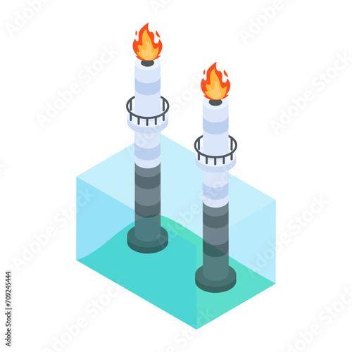 Grab this isometric icon of hydro plant 