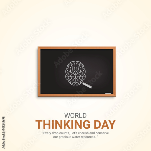World Thinking Day. World Thinking Day creative ads design Feb 22 . social media poster, vector, 3D illustration.