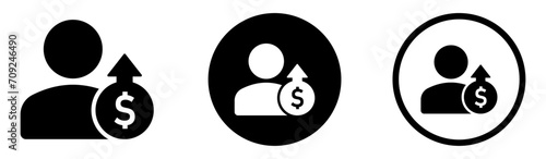 Salary increase vector icon designs