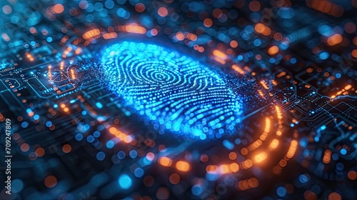 Digital security and fingerprint. Generative AI