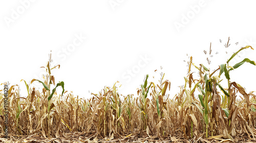 Dry corn stalks on transparent background emg photo