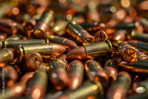 A lot of metal bullets for guns and weapon © Denis